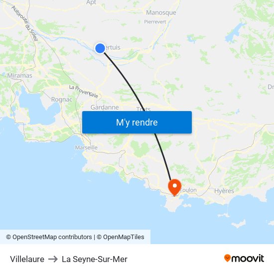 Villelaure to La Seyne-Sur-Mer map