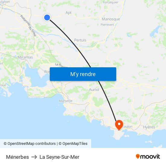 Ménerbes to La Seyne-Sur-Mer map