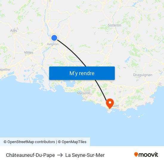 Châteauneuf-Du-Pape to La Seyne-Sur-Mer map