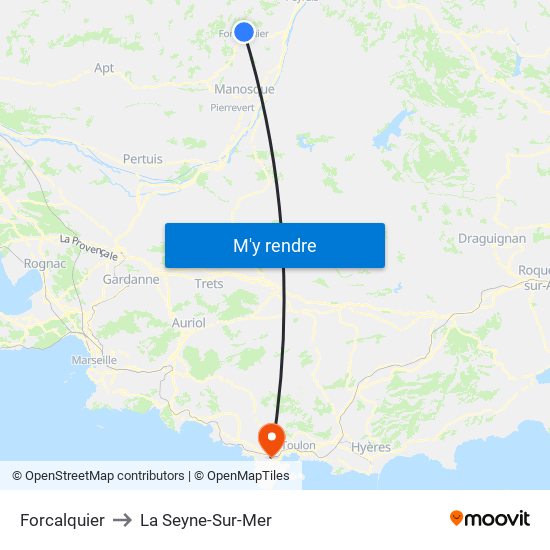 Forcalquier to La Seyne-Sur-Mer map