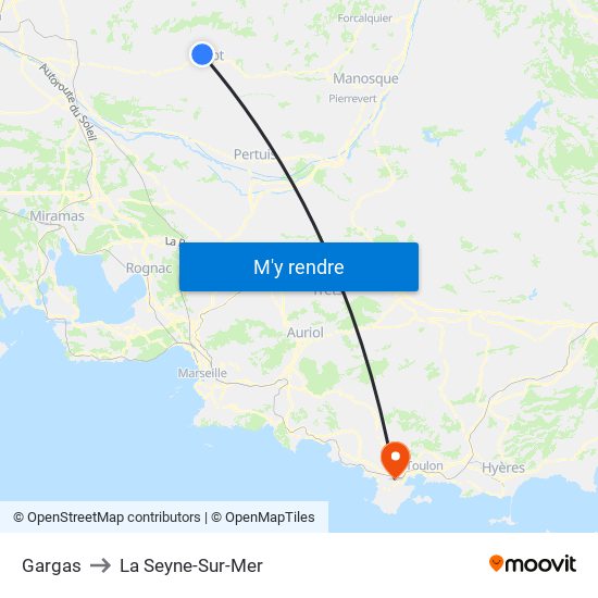 Gargas to La Seyne-Sur-Mer map