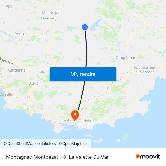 Montagnac-Montpezat to La Valette-Du-Var map