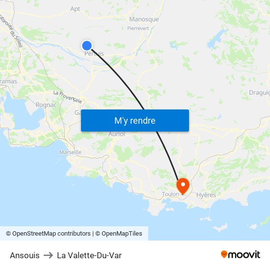 Ansouis to La Valette-Du-Var map