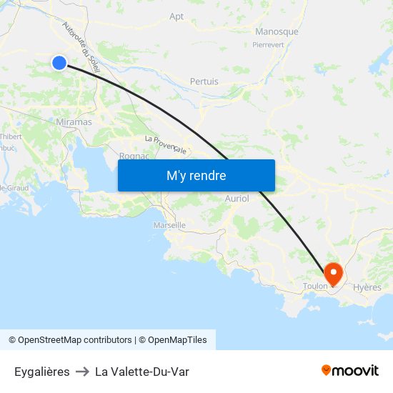 Eygalières to La Valette-Du-Var map