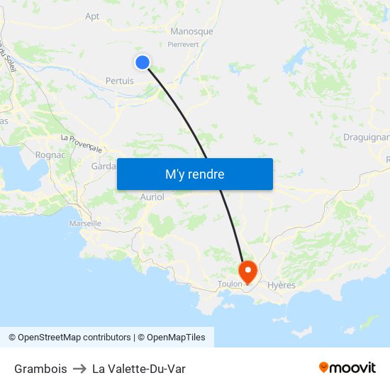 Grambois to La Valette-Du-Var map