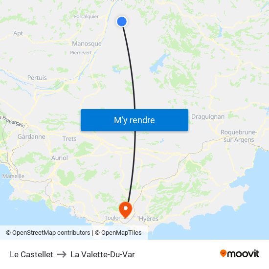 Le Castellet to La Valette-Du-Var map