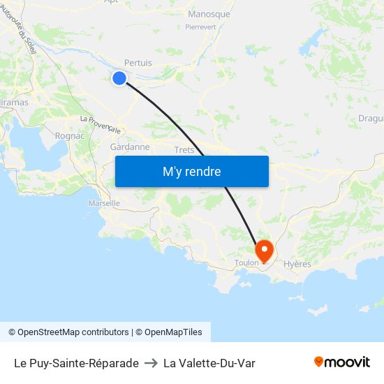 Le Puy-Sainte-Réparade to La Valette-Du-Var map