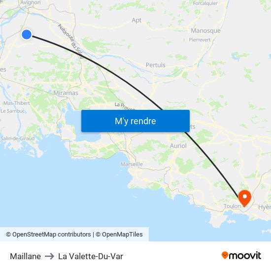 Maillane to La Valette-Du-Var map