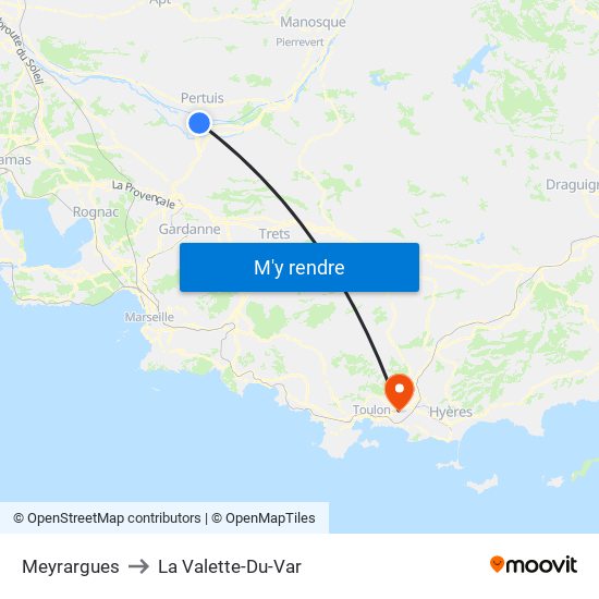 Meyrargues to La Valette-Du-Var map