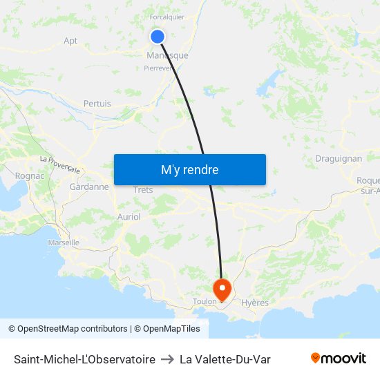 Saint-Michel-L'Observatoire to La Valette-Du-Var map