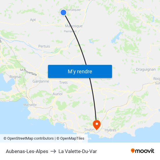 Aubenas-Les-Alpes to La Valette-Du-Var map