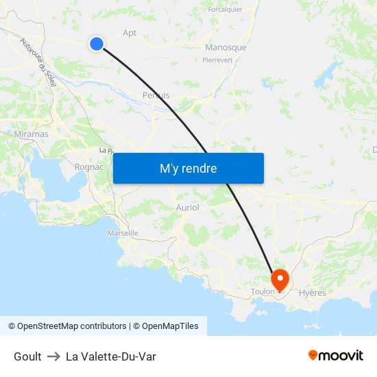 Goult to La Valette-Du-Var map