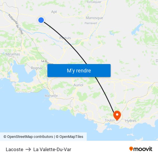 Lacoste to La Valette-Du-Var map