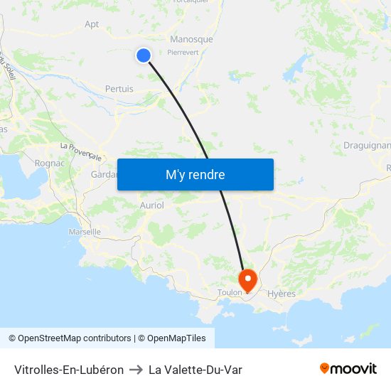 Vitrolles-En-Lubéron to La Valette-Du-Var map