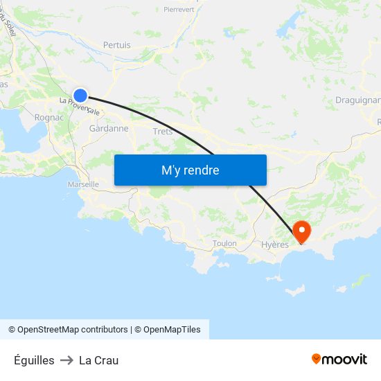 Éguilles to La Crau map