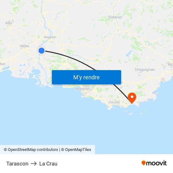 Tarascon to La Crau map