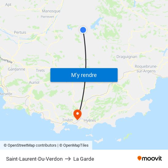 Saint-Laurent-Du-Verdon to La Garde map