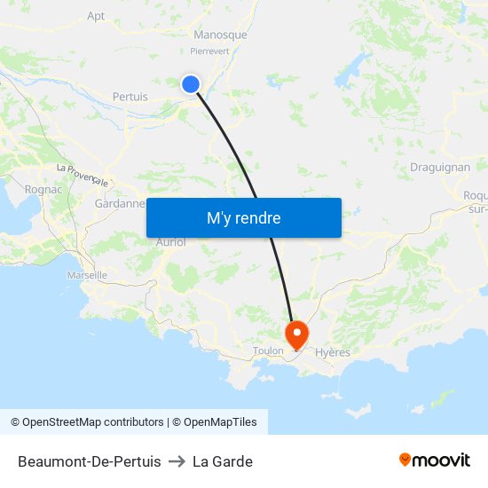 Beaumont-De-Pertuis to La Garde map