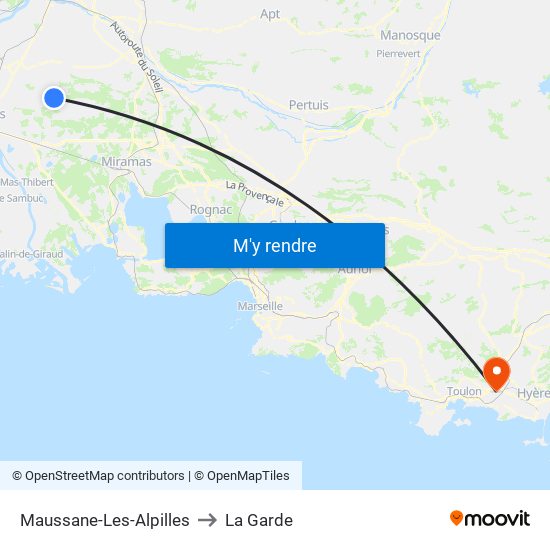 Maussane-Les-Alpilles to La Garde map