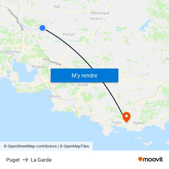 Puget to La Garde map