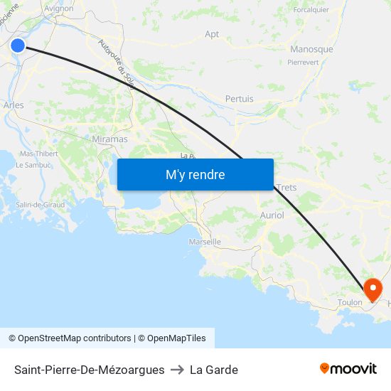 Saint-Pierre-De-Mézoargues to La Garde map