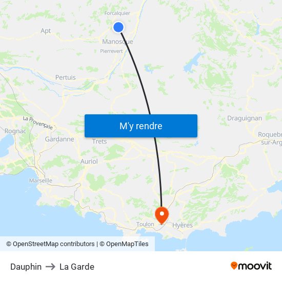 Dauphin to La Garde map