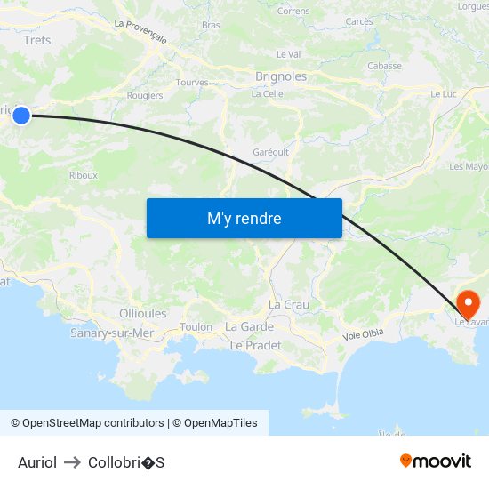 Auriol to Collobri�S map