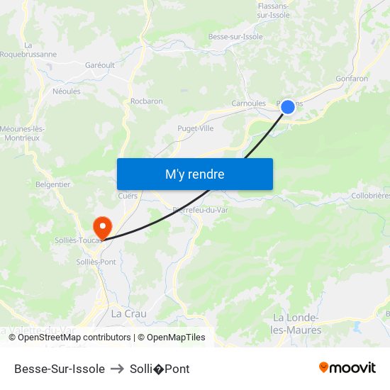 Besse-Sur-Issole to Solli�Pont map