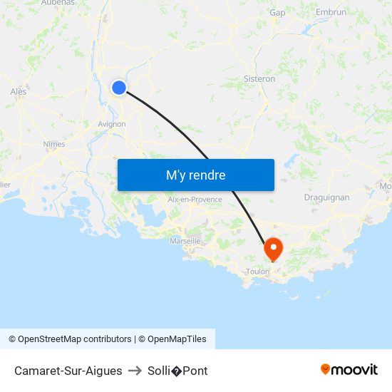 Camaret-Sur-Aigues to Solli�Pont map