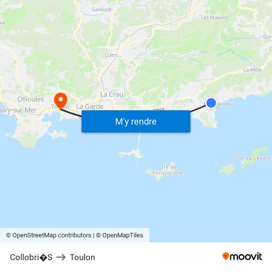 Collobri�S to Toulon map