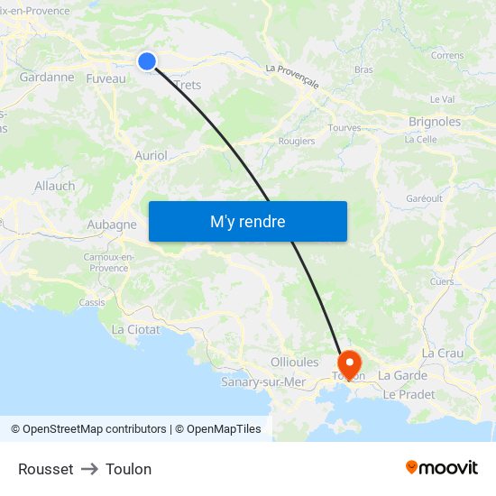 Rousset to Toulon map