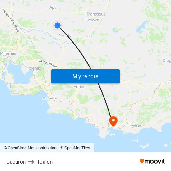 Cucuron to Toulon map