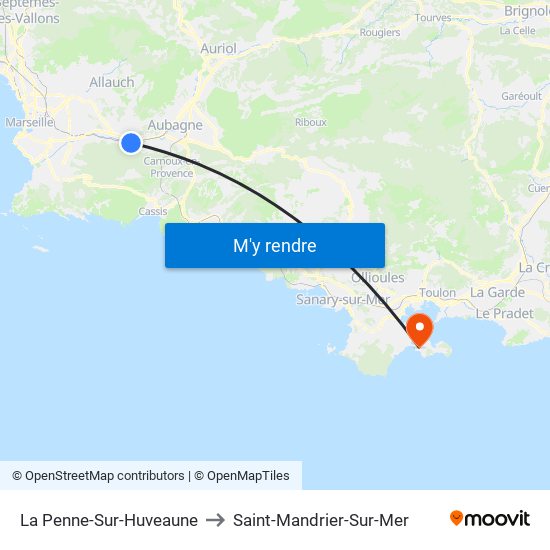 La Penne-Sur-Huveaune to Saint-Mandrier-Sur-Mer map