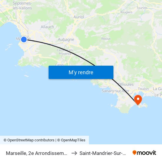 Marseille, 2e Arrondissement to Saint-Mandrier-Sur-Mer map
