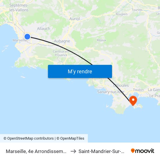 Marseille, 4e Arrondissement to Saint-Mandrier-Sur-Mer map