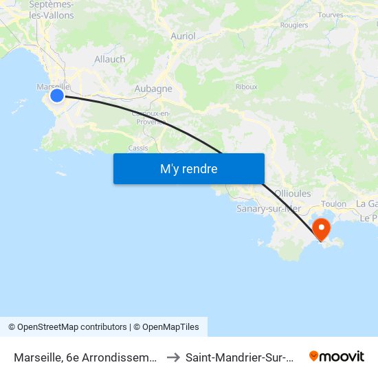 Marseille, 6e Arrondissement to Saint-Mandrier-Sur-Mer map