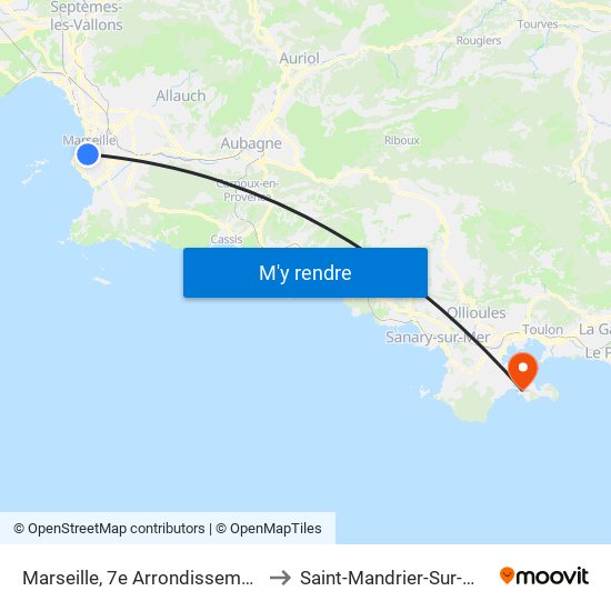 Marseille, 7e Arrondissement to Saint-Mandrier-Sur-Mer map