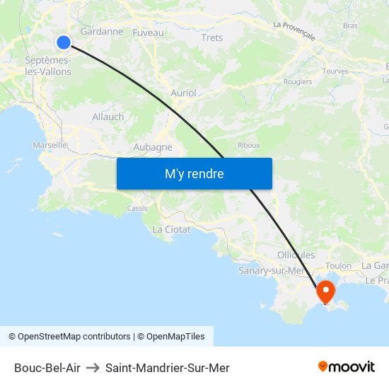 Bouc-Bel-Air to Saint-Mandrier-Sur-Mer map