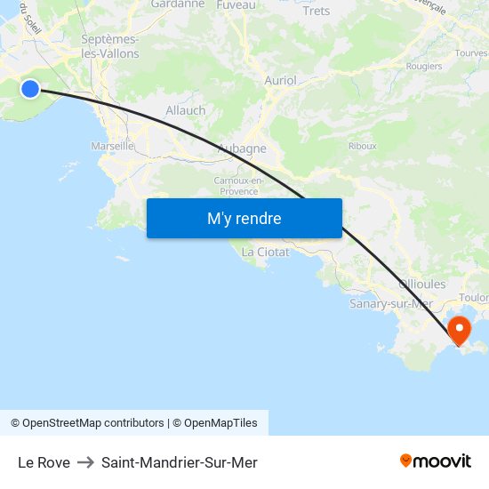 Le Rove to Saint-Mandrier-Sur-Mer map