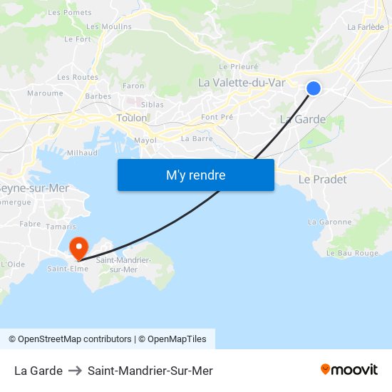 La Garde to Saint-Mandrier-Sur-Mer map
