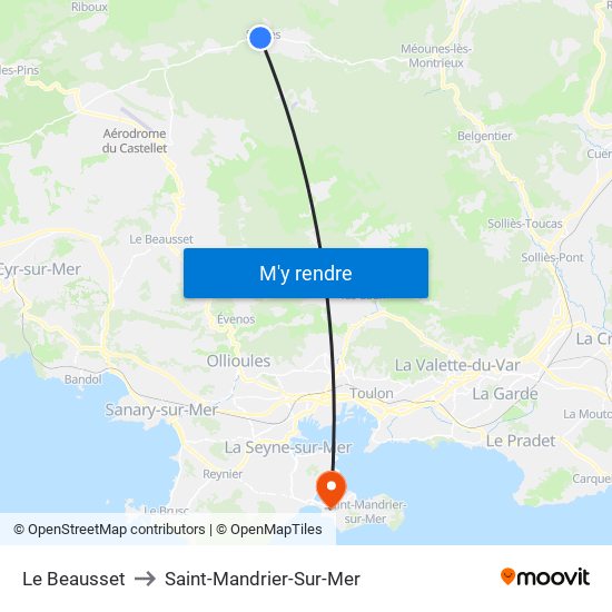 Le Beausset to Saint-Mandrier-Sur-Mer map