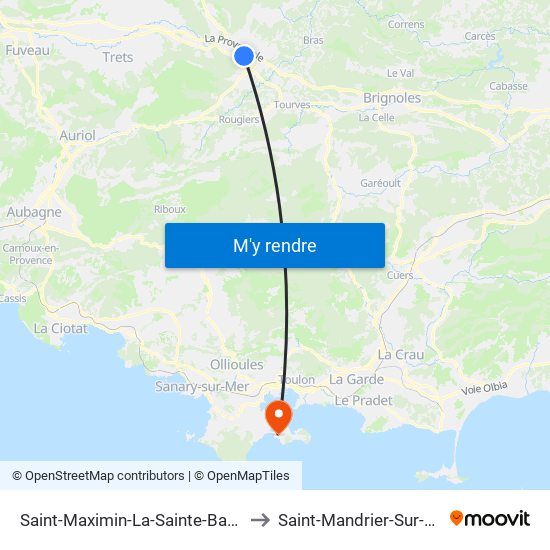 Saint-Maximin-La-Sainte-Baume to Saint-Mandrier-Sur-Mer map