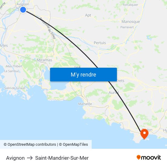 Avignon to Saint-Mandrier-Sur-Mer map