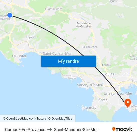 Carnoux-En-Provence to Saint-Mandrier-Sur-Mer map