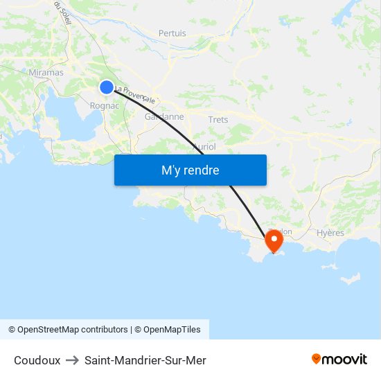Coudoux to Saint-Mandrier-Sur-Mer map
