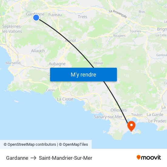 Gardanne to Saint-Mandrier-Sur-Mer map