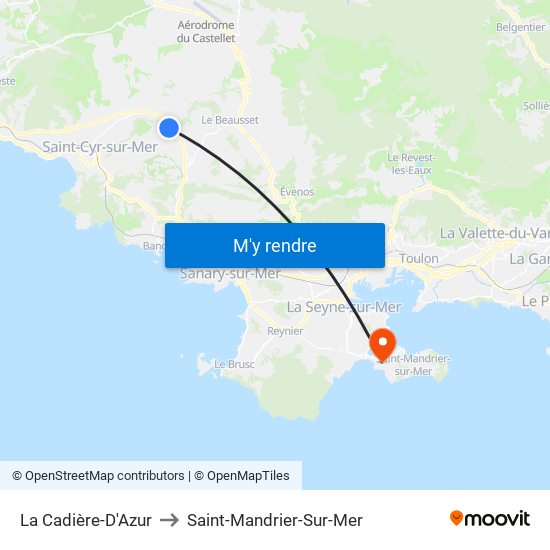 La Cadière-D'Azur to Saint-Mandrier-Sur-Mer map