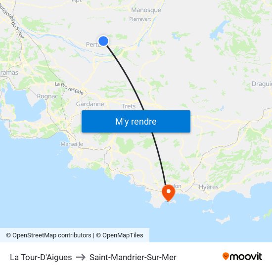 La Tour-D'Aigues to Saint-Mandrier-Sur-Mer map