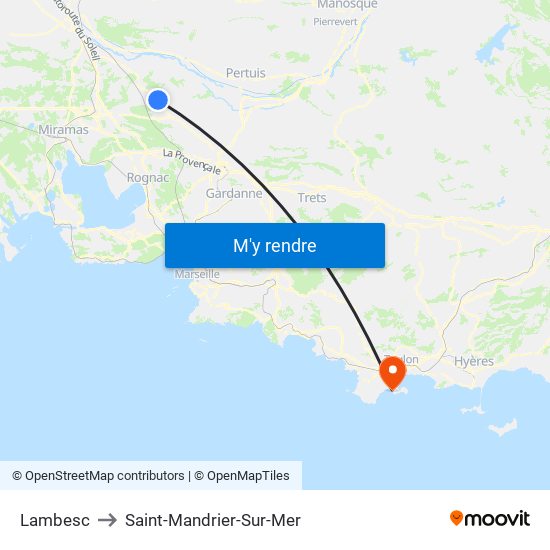 Lambesc to Saint-Mandrier-Sur-Mer map