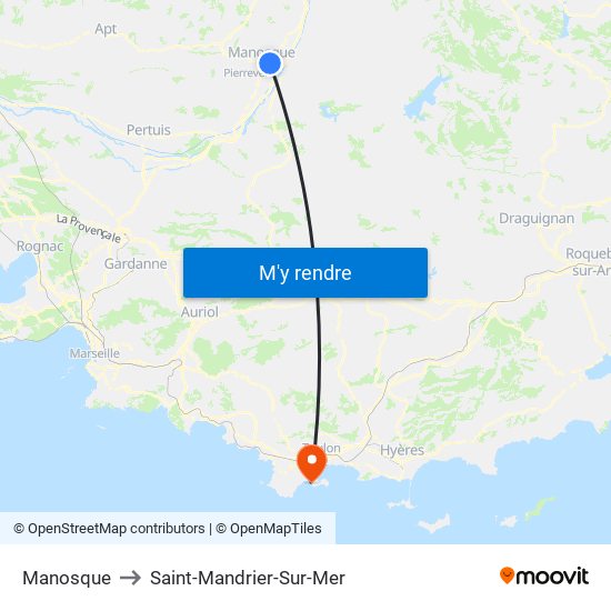 Manosque to Saint-Mandrier-Sur-Mer map